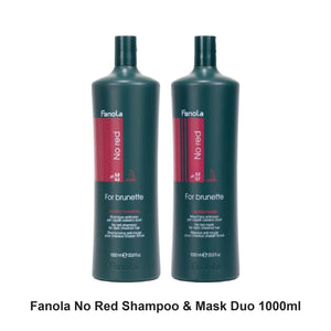 Fanola - No Red Shampoo & Mask Duo 1000ml Bundle – bundle contents: No Red Shampoo - Original 1000ml, No Red Mask - Original 1000ml