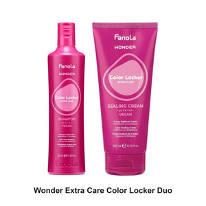 Fanola - Wonder Extra Care Color Locker Shampoo & Sealing Cream Duo Bundle – bundle contents: Wonder Extra Care Color Locker Shampoo 350ml, Wonder Extra Care Color Locker Sealing Cream 200ml