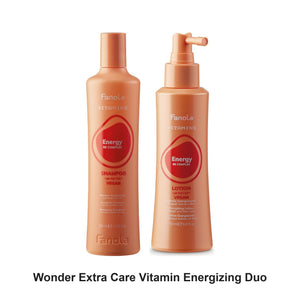 Fanola - Wonder Extra Care Vitamin Energizing Shampoo & Lotion Duo Bundle – bundle contents: Wonder Extra Care Vitamin Energizing Shampoo 350ml, Wonder Extra Care Vitamin Energizing Lotion 150ml