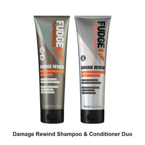 Fudge - Damage Rewind Shampoo & Conditioner Duo Bundle – bundle contents: Damage Rewind Shampoo 250ml, Damage Rewind Conditioner 250ml