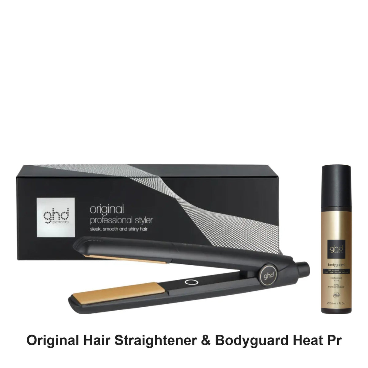 ghd - Original Hair Straightener & Bodyguard Heat Protect Duo Bundle – bundle contents: Original Hair Straightener, Bodyguard Heat Protect Spray for All Hair 120ml