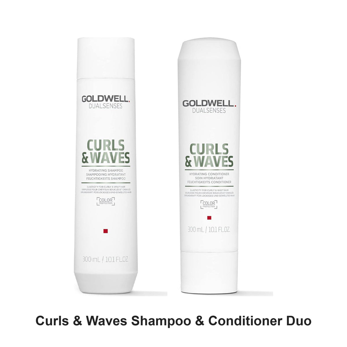 Goldwell - Curls & Waves Shampoo & Conditioner Duo Bundle – bundle contents: Curls & Waves Shampoo 300ml, Curls & Waves Conditioner 300ml