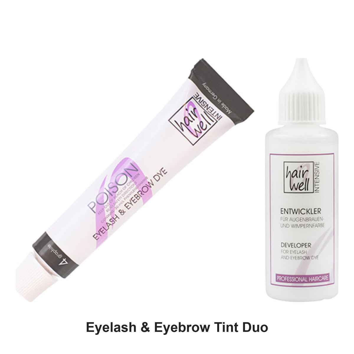 Hairwell - Eyelash & Eyebrow Tint Graphite & Developer Duo Bundle – bundle contents: Eyelash & Eyebrow Tint Graphite 20ml, Eyelash & Eyebrow Tint Cream Developer 2% 50ml