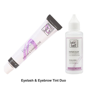 Hairwell - Eyelash & Eyebrow Tint Graphite & Developer Duo Bundle – bundle contents: Eyelash & Eyebrow Tint Graphite 20ml, Eyelash & Eyebrow Tint Cream Developer 2% 50ml