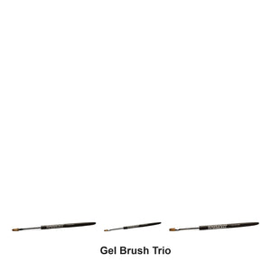 Harmony - Gel Brush Trio Bundle (#6 Oval, #6 Square & #7 Square) – bundle contents: #6 Gel Oval Brush, #6 Gel Square Brush, #7 Gel Square Brush
