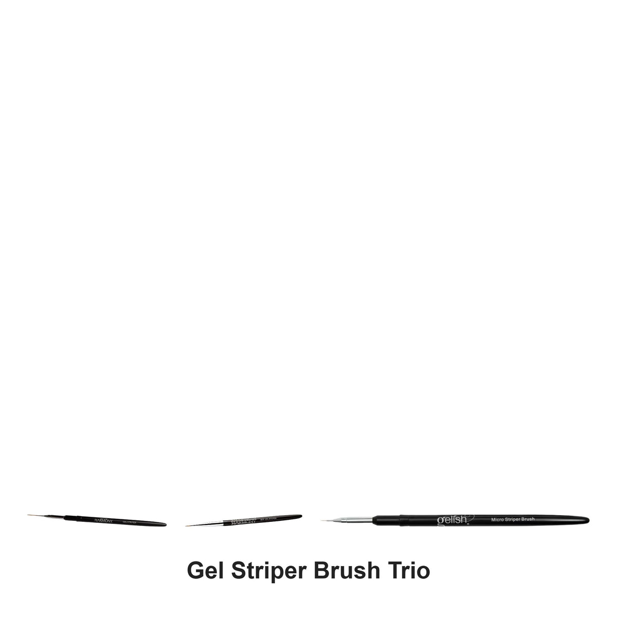 Harmony - Gel Striper Brush Trio Bundle (Striper, Mini & Micro) – bundle contents: Gel Striper Brush, Mini Gel Striper Brush, Micro Gel Striper Brush