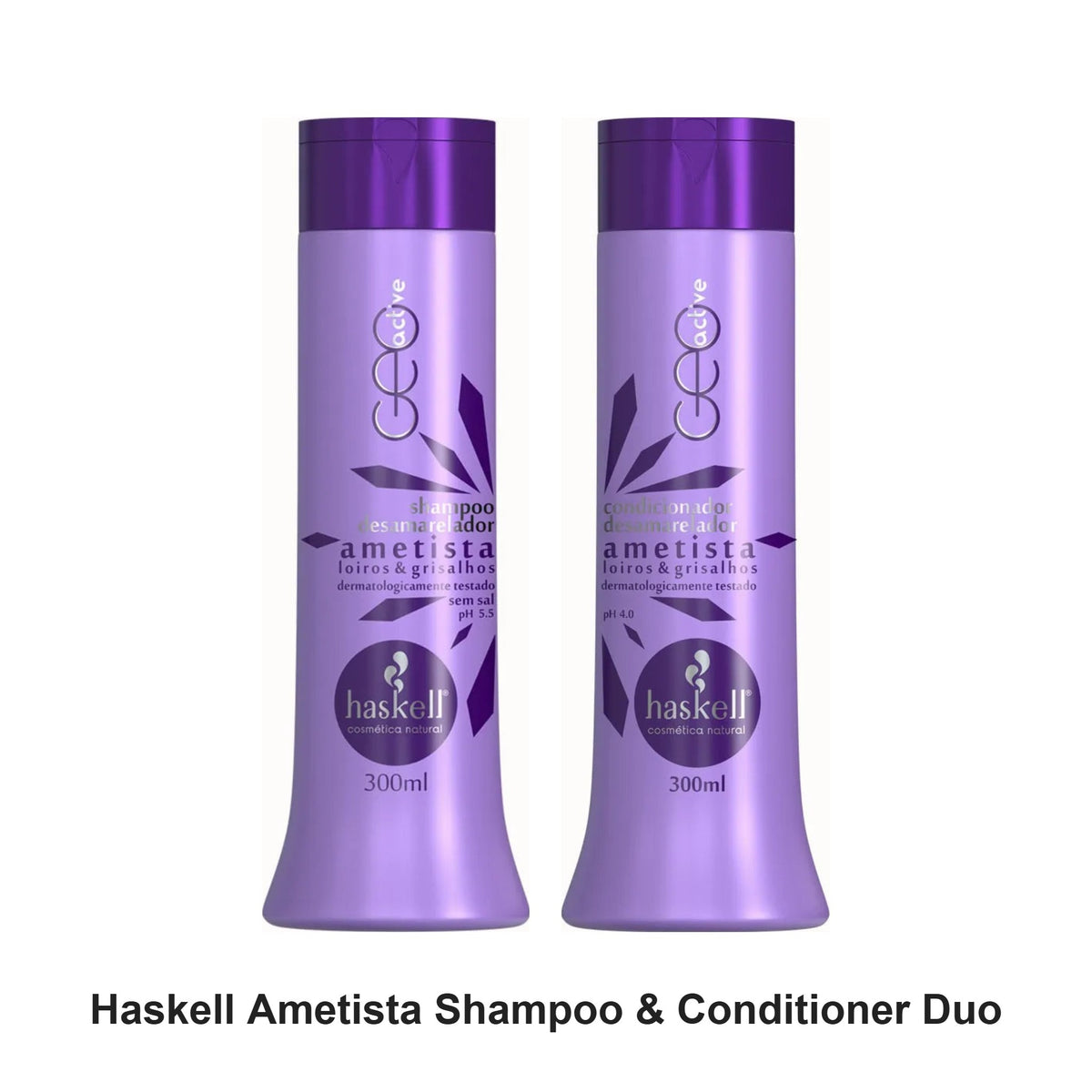 Haskell - Ametista Shampoo & Conditioner Duo Bundle – bundle contents: Ametista (Amethyst) Shampoo 300ml, Ametista (Amethyst) Conditioner 300ml