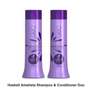Haskell - Ametista Shampoo & Conditioner Duo Bundle – bundle contents: Ametista (Amethyst) Shampoo 300ml, Ametista (Amethyst) Conditioner 300ml