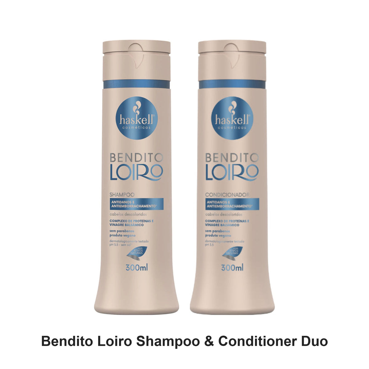Haskell - Bendito Loiro Shampoo & Conditioner Duo Bundle – bundle contents: Bendito Loiro (Blessed Blond) Shampoo 300ml, Bendito Loiro (Blessed Blond) Conditioner 300ml