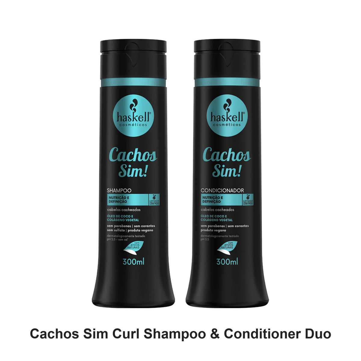 Haskell - Cachos Sim Curl Shampoo & Conditioner Duo Bundle – bundle contents: Cachos Sim (Curl Yes) Shampoo 300ml, Cachos Sim (Curl Yes) Conditioner 300ml