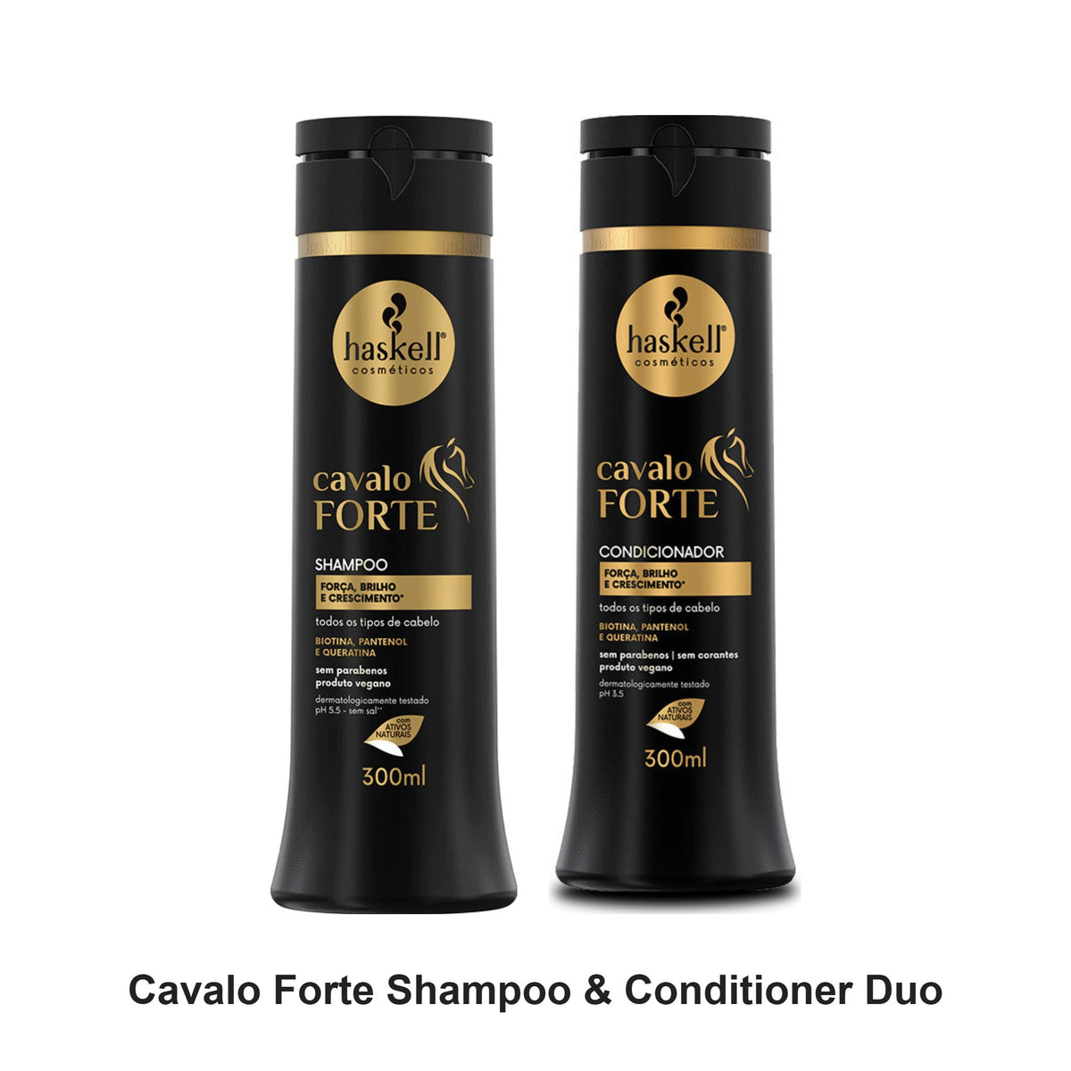 Haskell - Cavalo Forte Shampoo & Conditioner Duo Bundle – bundle contents: Cavalo Forte (Strong Horse) Shampoo 300ml, Cavalo Forte (Strong Horse) Conditioner 300ml
