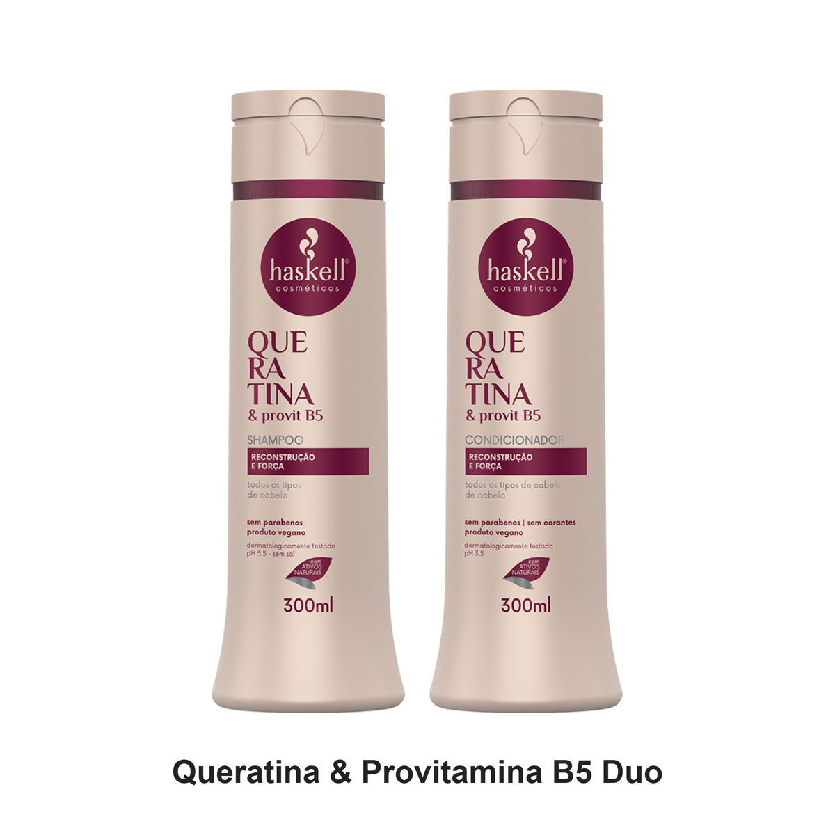 Haskell - Queratina & Provitamina B5 Shampoo & Conditioner Duo Bundle – bundle contents: Queratina & Provitamina B5 (Keratin & Provitamin B5) Shampoo 300ml, Queratina & Provitamina B5 (Keratin & Provitamin B5) Conditioner 300ml