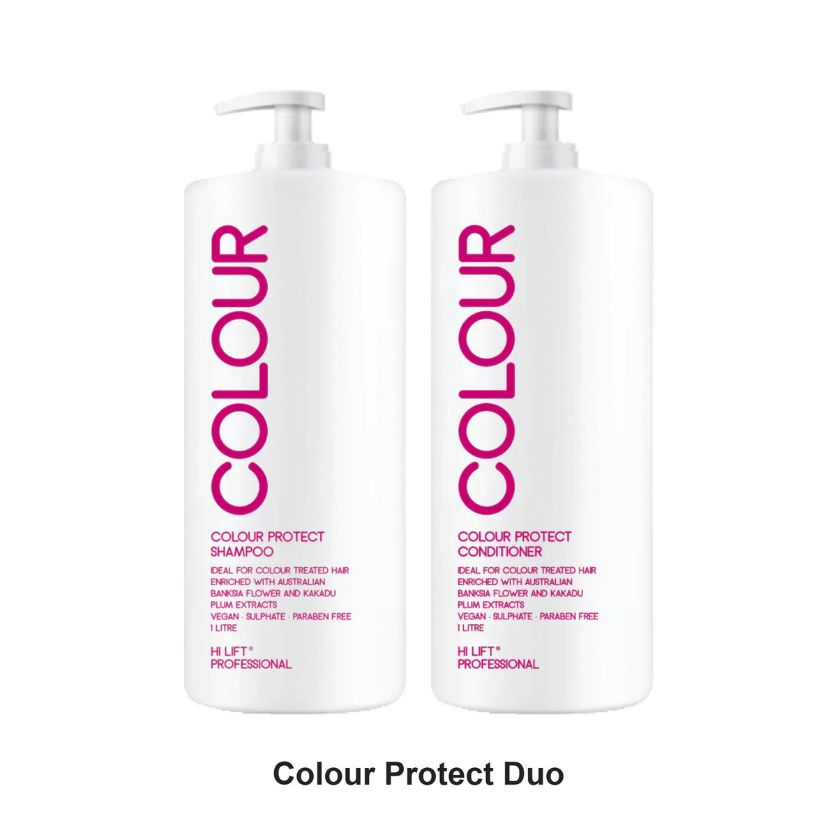 Hi Lift - Colour Protect Shampoo & Conditioner Duo 1000ml Bundle – bundle contents: Colour Protect Shampoo 1000ml, Colour Protect Conditioner 1000ml