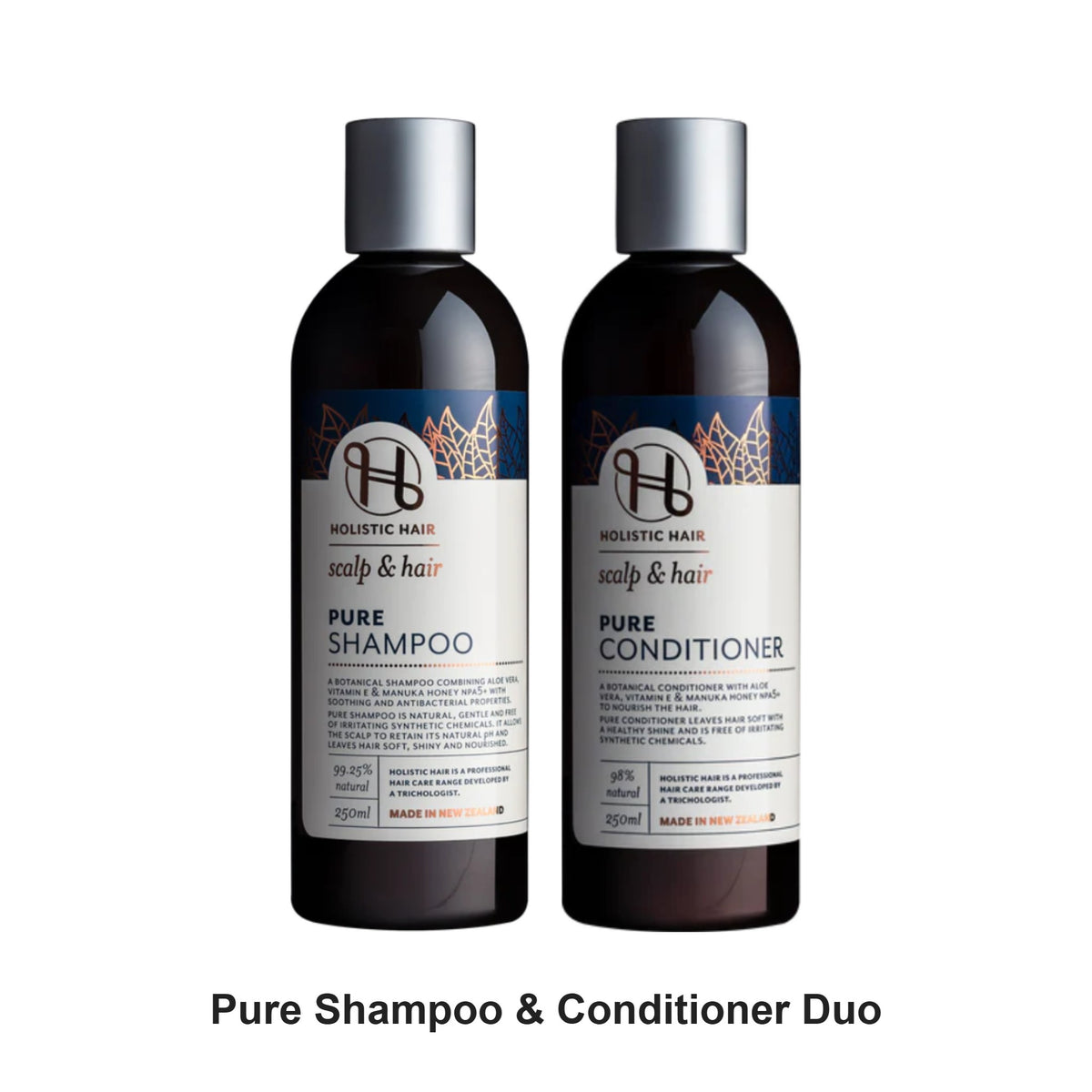 Holistic Hair - Pure Shampoo & Conditioner Duo Bundle – bundle contents: Pure Shampoo 250ml, Pure Conditioner 250ml