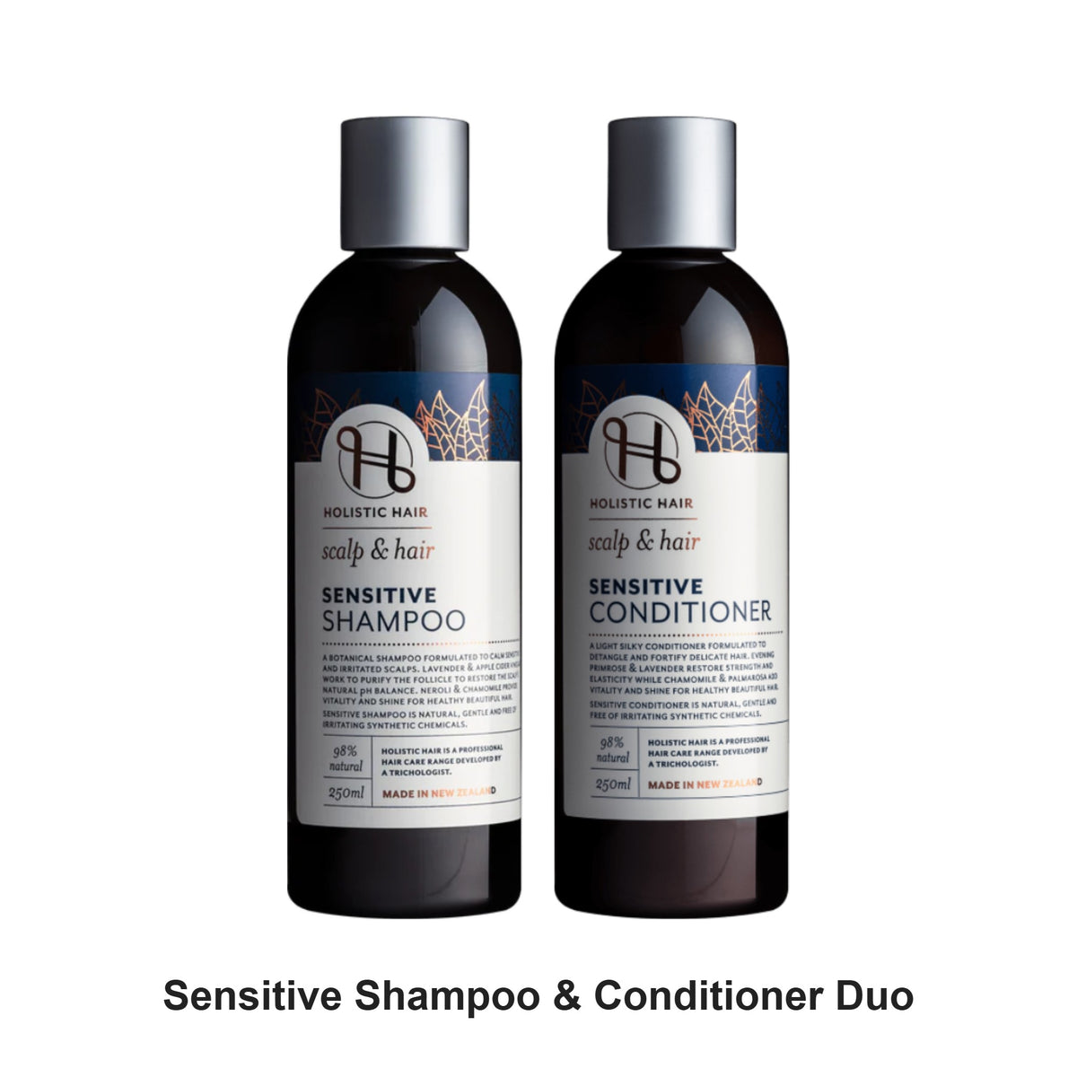 Holistic Hair - Sensitive Shampoo & Conditioner Duo Bundle – bundle contents: Sensitive Shampoo 250ml, Sensitive Conditioner 250ml