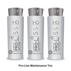 HQ Professional - Pro-Liss Maintenance Shampoo, Masque & Leave-In Trio Bundle – bundle contents: Pro-Liss Maintenance Shampoo 300ml, Pro-Liss Maintenance Masque 300ml, Pro-Liss Maintenance Leave-In 250ml