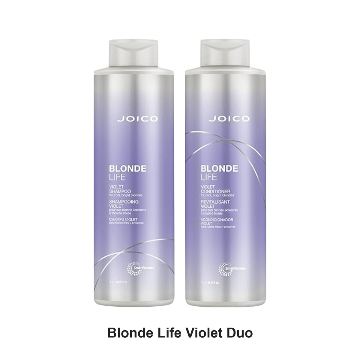 Joico - Blonde Life Violet Shampoo & Conditioner Duo 1000ml Bundle – bundle contents: Blonde Life Violet Shampoo 1000ml, Blonde Life Violet Conditioner 1000ml
