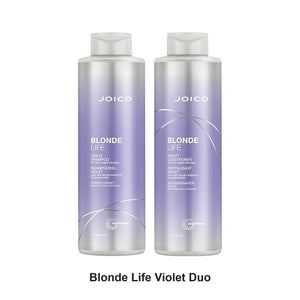 Joico - Blonde Life Violet Shampoo & Conditioner Duo 1000ml Bundle – bundle contents: Blonde Life Violet Shampoo 1000ml, Blonde Life Violet Conditioner 1000ml