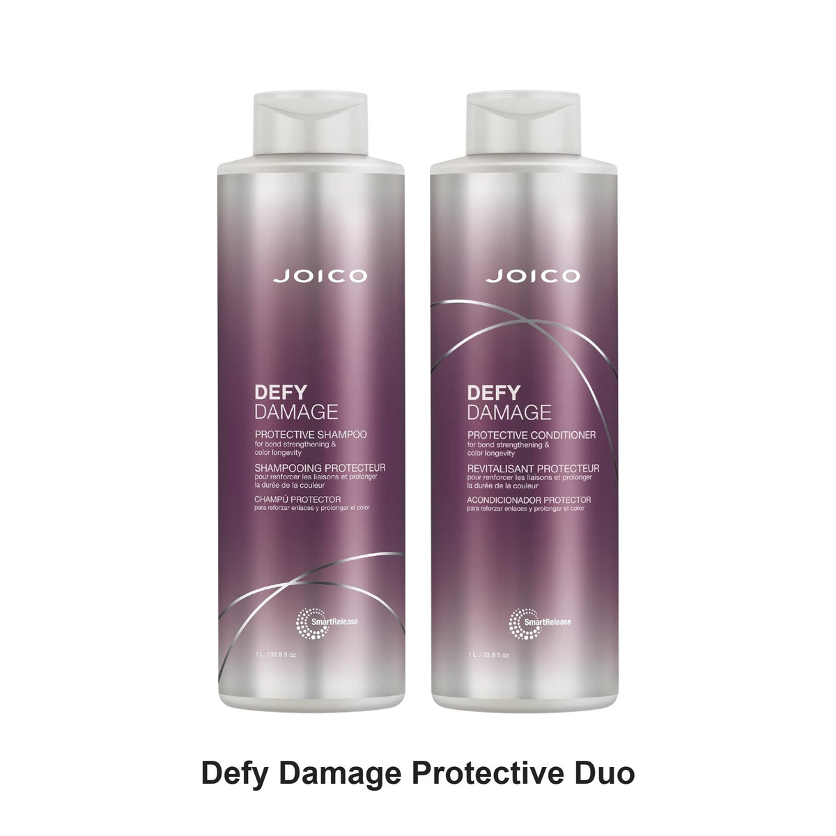 Joico - Defy Damage Protective Shampoo & Conditioner Duo 1000ml Bundle – bundle contents: Defy Damage Protective Shampoo 1000ml, Defy Damage Protective Conditioner 1000ml