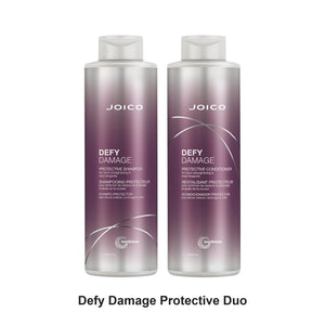 Joico - Defy Damage Protective Shampoo & Conditioner Duo 1000ml Bundle – bundle contents: Defy Damage Protective Shampoo 1000ml, Defy Damage Protective Conditioner 1000ml