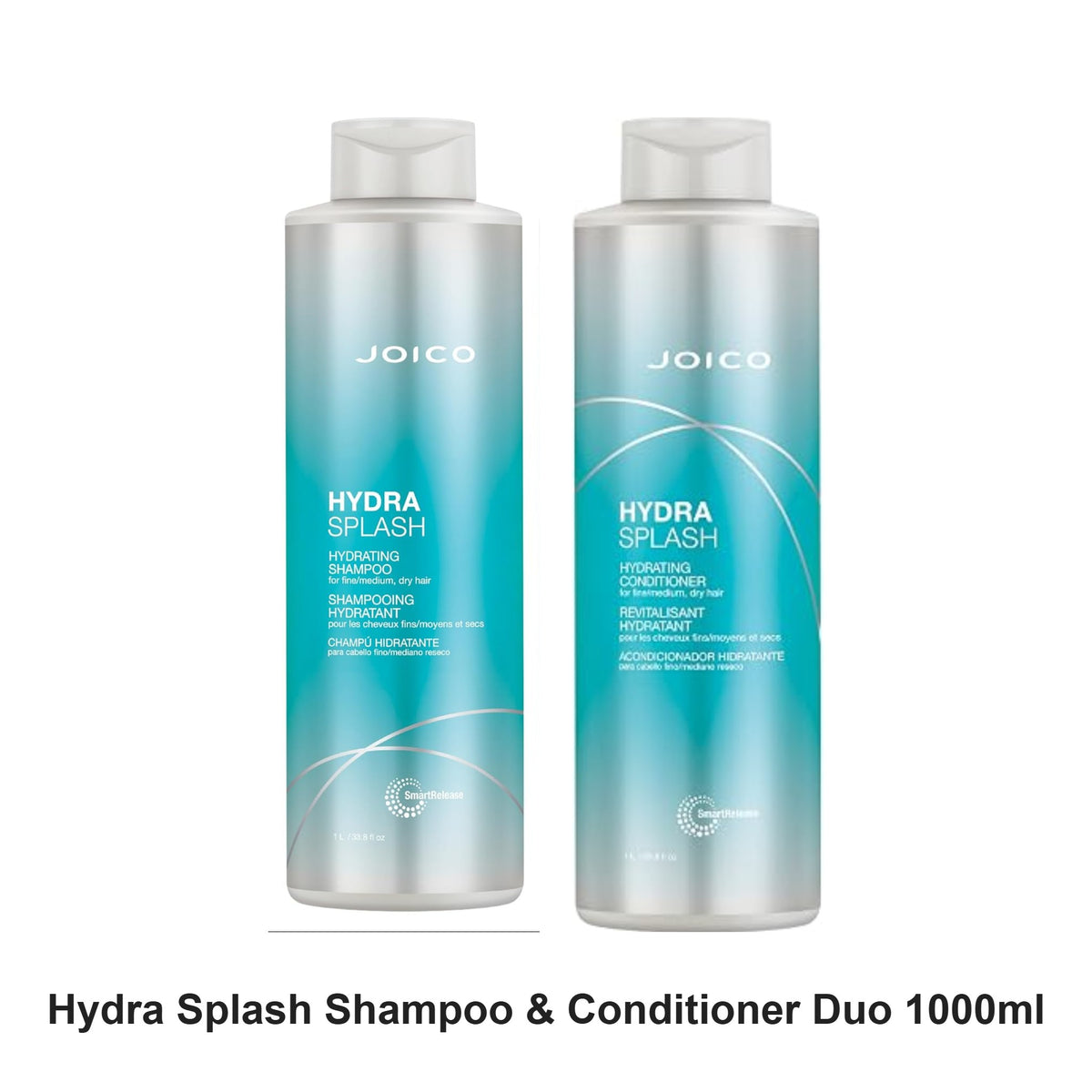 Joico - Hydra Splash Shampoo & Conditioner Duo 1000ml Bundle – bundle contents: Hydra Splash Hydrating Shampoo 1000ml, Hydra Splash Hydrating Conditioner 1000ml