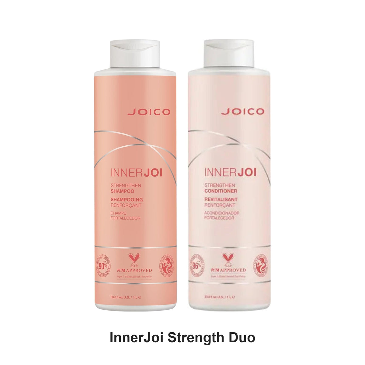 Joico - InnerJoi Strength Shampoo & Conditioner Duo 1000ml Bundle – bundle contents: InnerJoi Strength Shampoo 1000ml, InnerJoi Strength Conditioner 1000ml