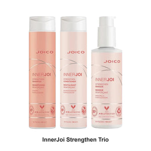 Joico - InnerJoi Strengthen Shampoo, Conditioner & Masque Trio Bundle – bundle contents: Inner Joi Strengthen Shampoo 300ml, InnerJoi Strength Conditioner 300ml, Inner Joi Strengthen Masque 150ml
