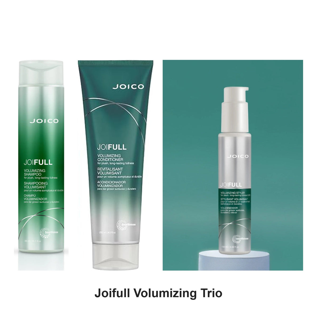 Joico - Joifull Volumizing Shampoo, Conditioner & Styler Trio Bundle – bundle contents: Joifull Volumizing Shampoo 300ml, Joifull Volumizing Conditioner 250ml, Joifull Volumizing Styler 100ml