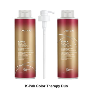 Joico - K-Pak Color Therapy Shampoo & Conditioner Duo 1000ml Bundle – bundle contents: K-Pak Color Therapy Color Protecting Shampoo 1000ml, K-Pak Color Therapy Color Protecting Conditioner 1000ml