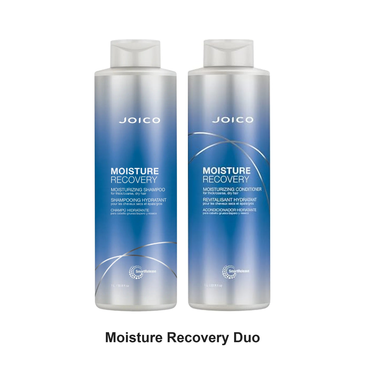 Joico - Moisture Recovery Shampoo & Conditioner Duo 1000ml Bundle – bundle contents: Moisture Recovery Shampoo 1000ml, Moisture Recovery Conditioner 1000ml