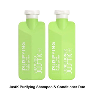 JustK - Purifying Shampoo & Conditioner Duo Bundle – bundle contents: Purifying Rosemary & Tea Tree Shampoo 300ml, Purifying Rosemary & Tea Tree Conditioner 300ml