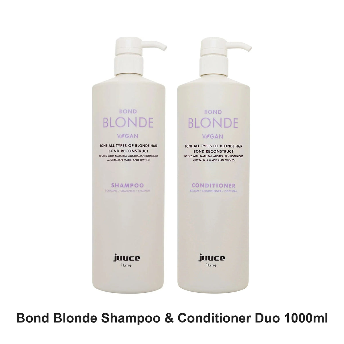 Juuce - Bond Blonde Shampoo & Conditioner Duo 1000ml Bundle – bundle contents: Bond Blonde Shampoo 1000ml, Bond Blonde Conditioner 1000ml