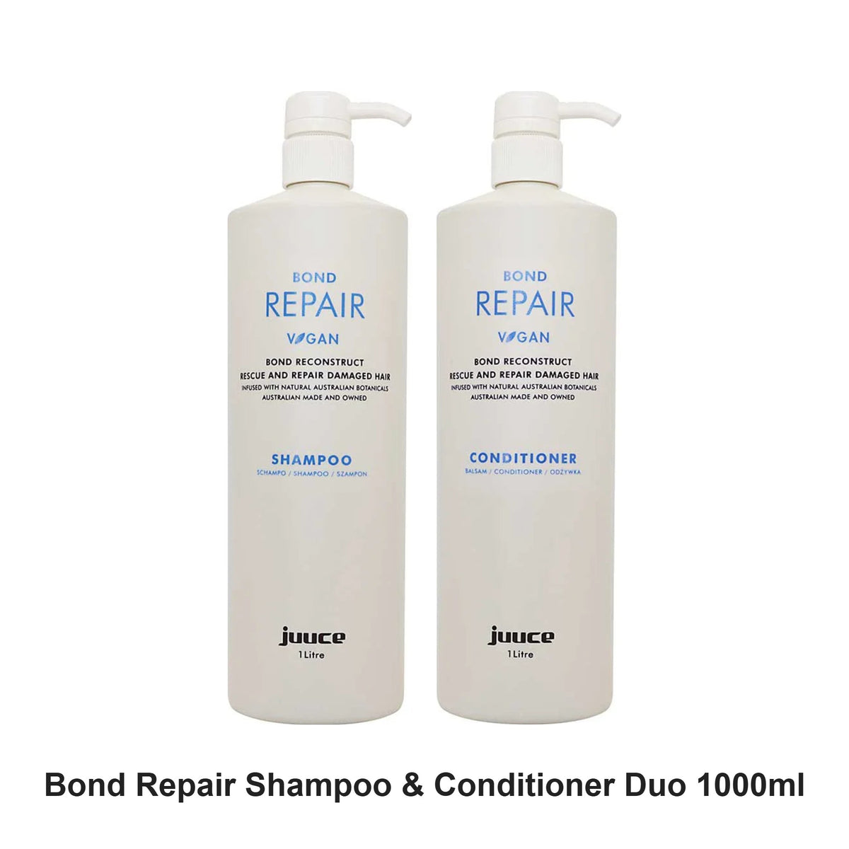 Juuce - Bond Repair Shampoo & Conditioner Duo 1000ml Bundle – bundle contents: Bond Repair Shampoo 1000ml, Bond Repair Conditioner 1000ml