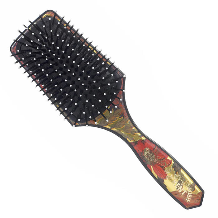 Kent - Floral Small Cushioned Paddle Brush, Nylon Quills