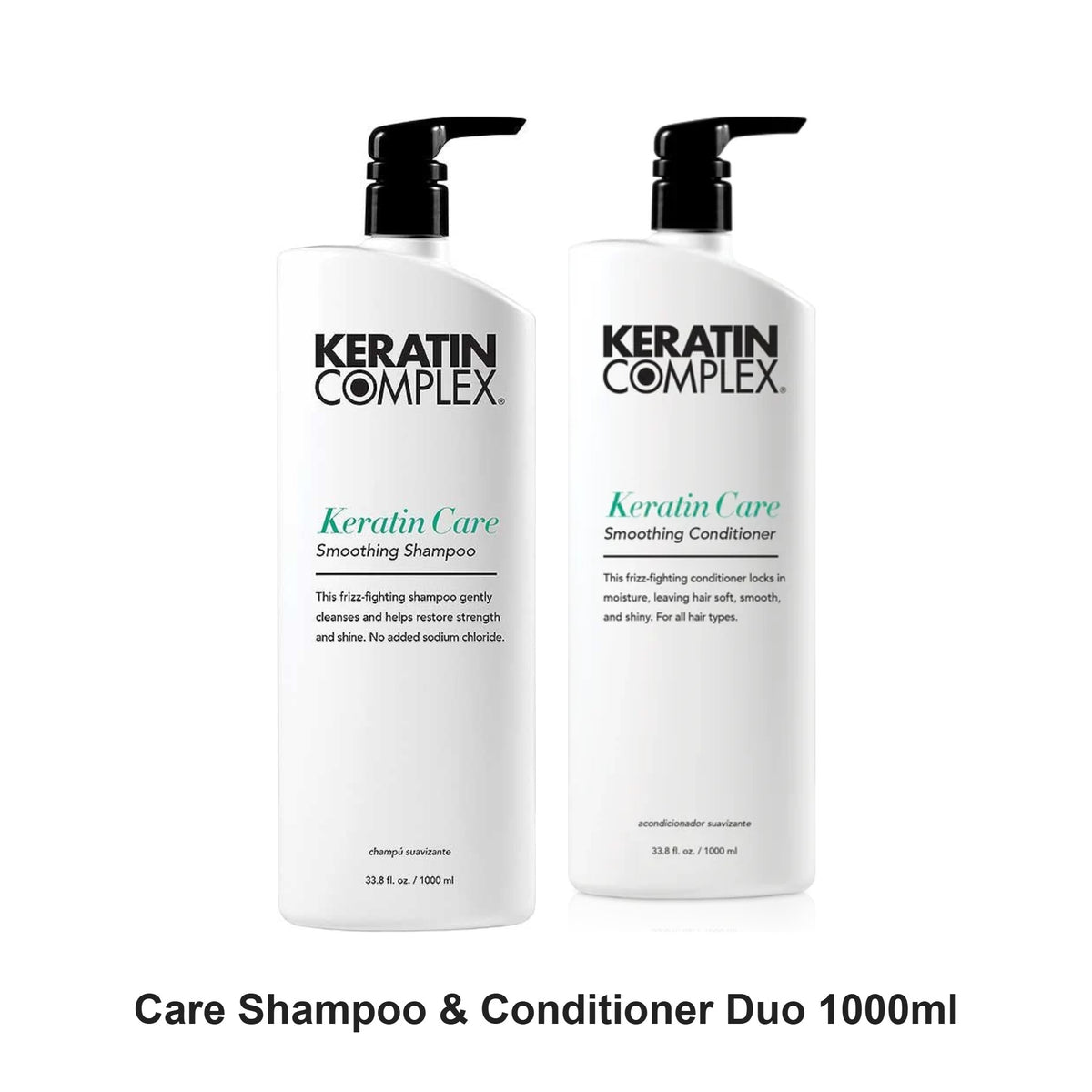 Keratin Complex - Care Shampoo & Conditioner Duo 1000ml Bundle – bundle contents: Care Shampoo 1000ml, Care Conditioner 1000ml