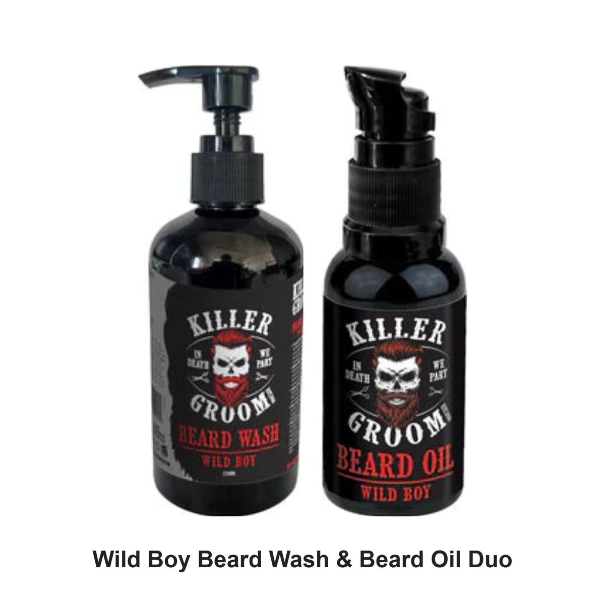 Killer Groom - Wild Boy Beard Wash & Beard Oil Duo Bundle – bundle contents: Beard Wash Wild Boy 250ml, Beard Oil Wild Boy 30g