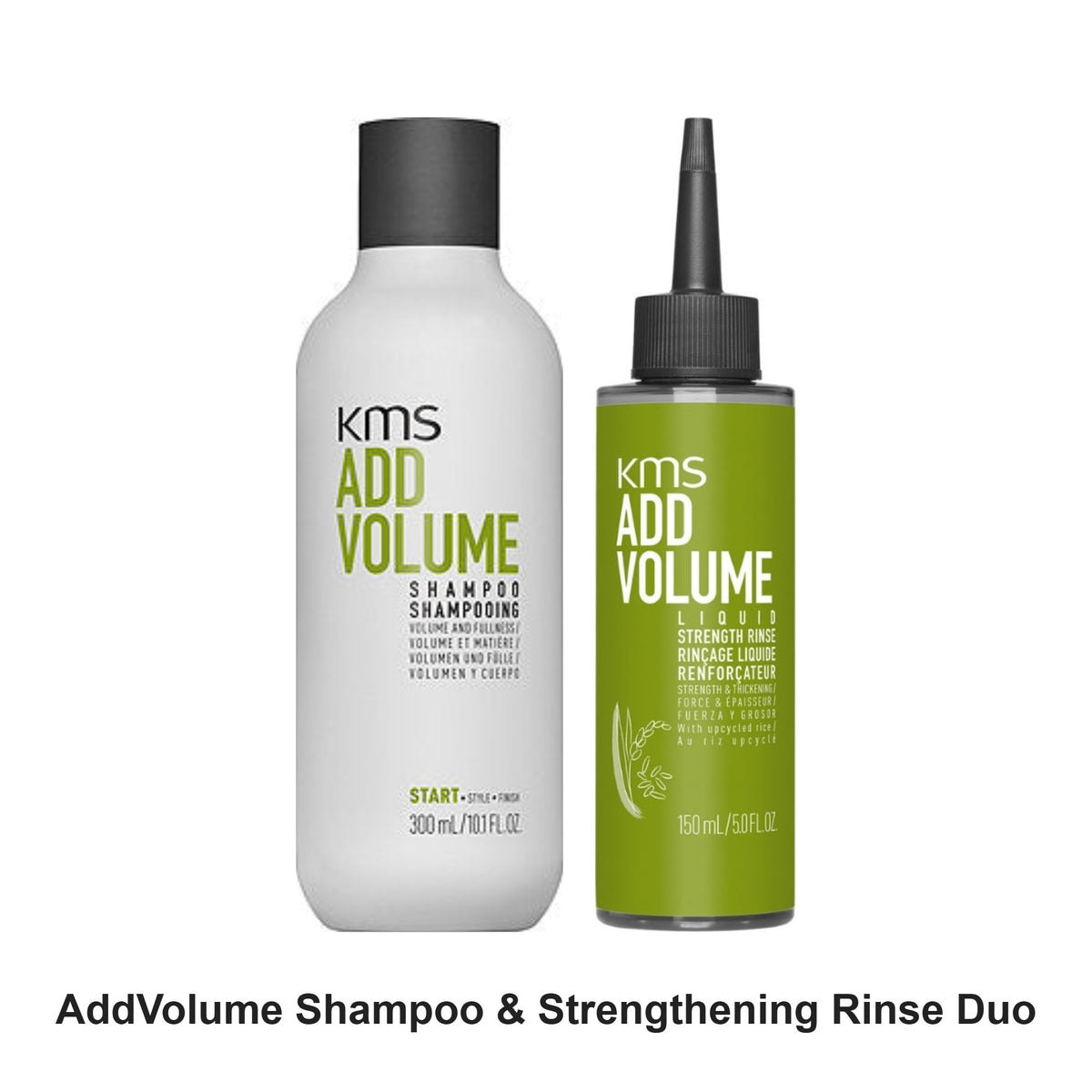 KMS - AddVolume Shampoo & Strengthening Rinse Duo Bundle – bundle contents: AddVolume Shampoo 300ml, AddVolume Liquid Strengthening Rinse 150ml
