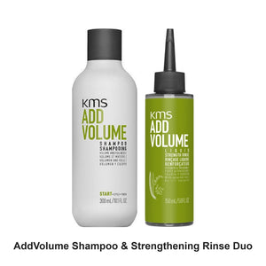 KMS - AddVolume Shampoo & Strengthening Rinse Duo Bundle – bundle contents: AddVolume Shampoo 300ml, AddVolume Liquid Strengthening Rinse 150ml