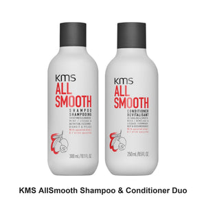 KMS - AllSmooth Shampoo & Conditioner Duo Bundle – bundle contents: AllSmooth Shampoo 300ml, AllSmooth Conditioner 250ml