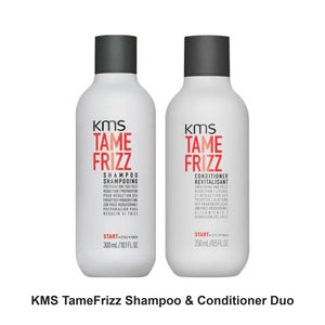 KMS - TameFrizz Shampoo & Conditioner Duo Bundle – bundle contents: TameFrizz Shampoo 300ml, TameFrizz Conditioner 250ml