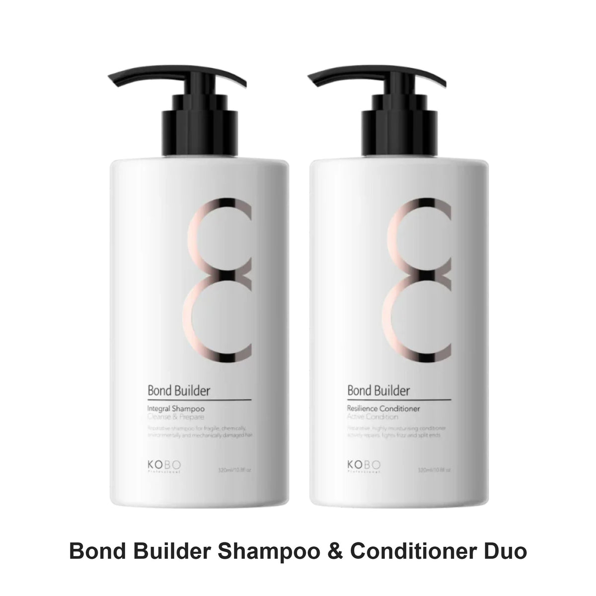 KOBO Professional - Bond Builder Shampoo & Conditioner Duo Bundle – bundle contents: Bond Builder Integral Shampoo 320ml, Bond Builder Resilience Conditioner 320ml