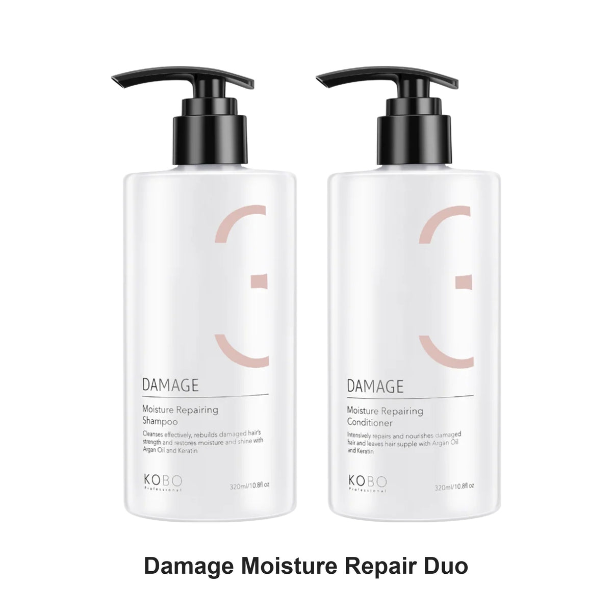 KOBO Professional - Damage Moisture Repair Shampoo & Conditioner Duo Bundle – bundle contents: Damage Moisture Repair Shampoo 320ml, Damage Moisture Repair Conditioner 320ml