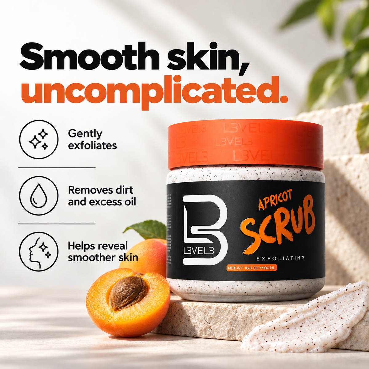 L3VEL3 Apricot Scrub benefits