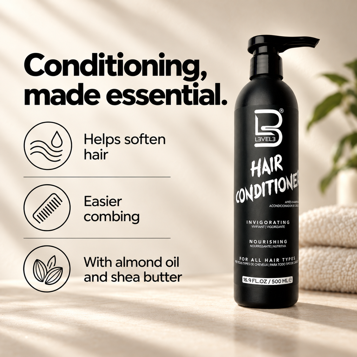 L3VEL3 Essential Conditioner benefits