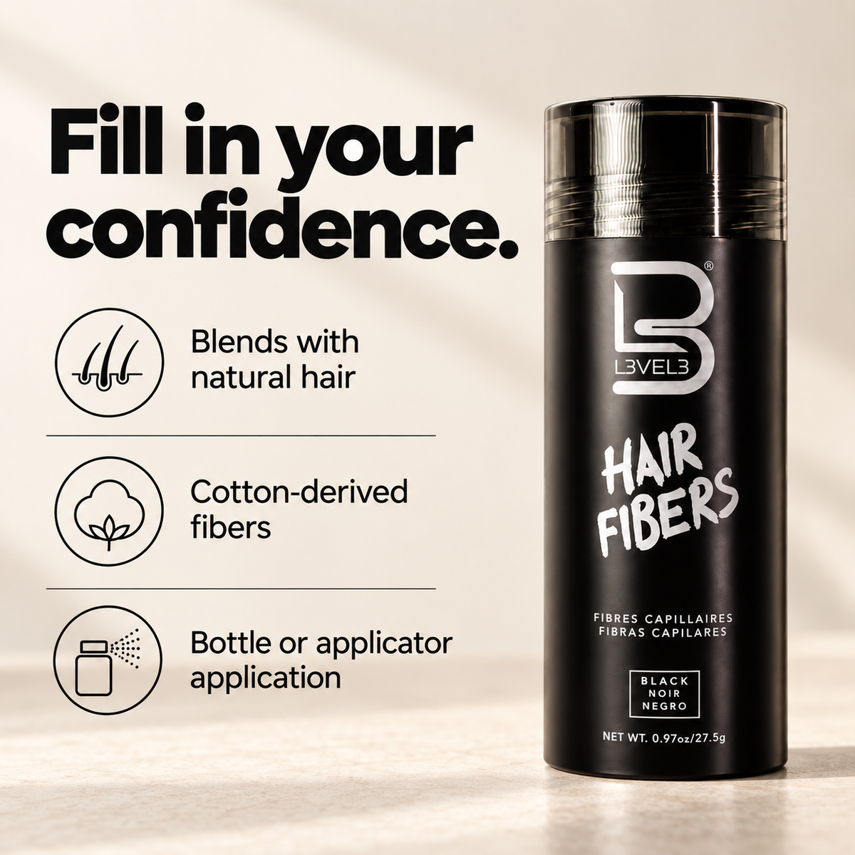 L3VEL3 Hair Fibers benefits