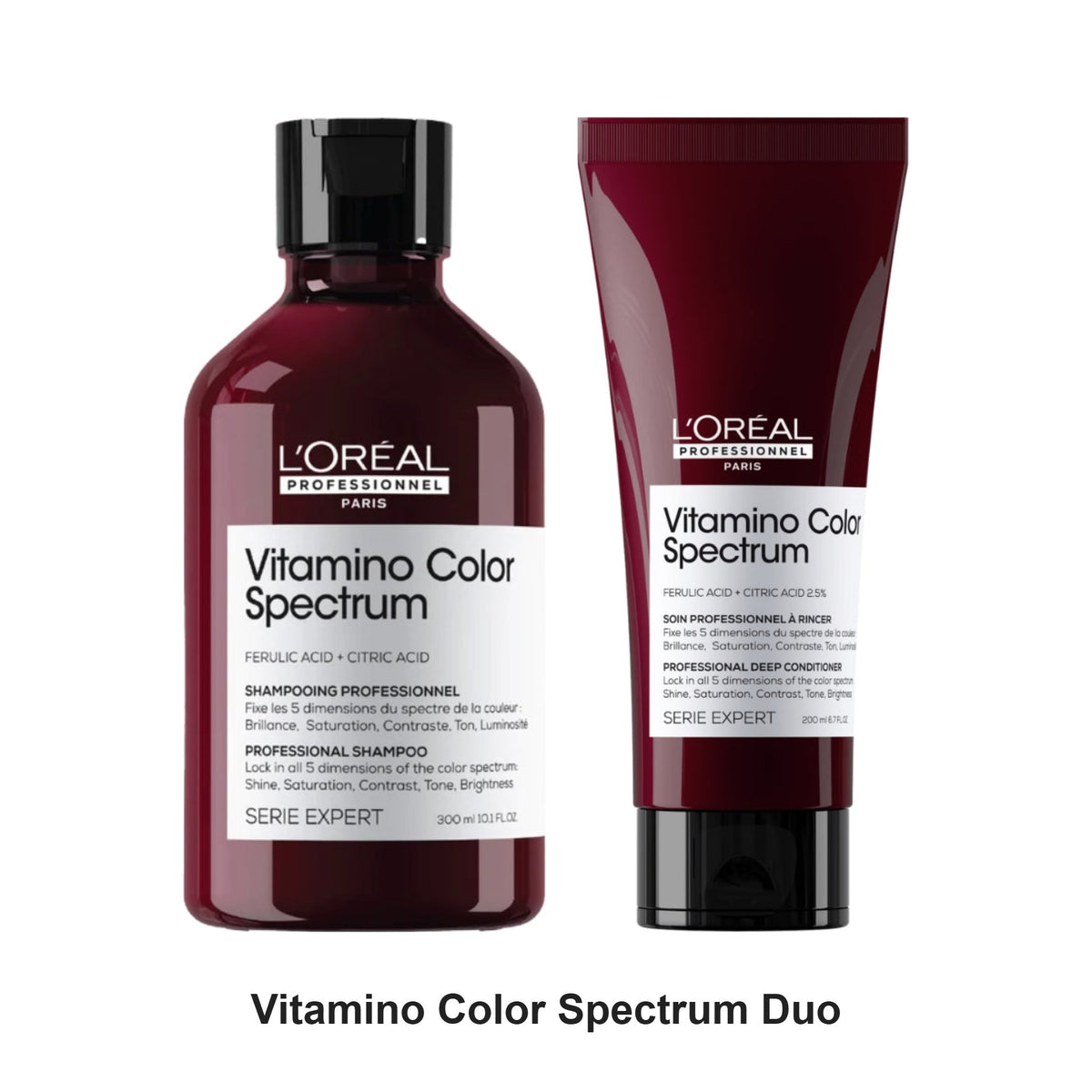 L'Oreal Professionnel - Vitamino Color Spectrum Shampoo & Conditioner Duo Bundle – bundle contents: Vitamino Color Spectrum Shampoo 300ml, Vitamino Color Spectrum Conditioner 200ml