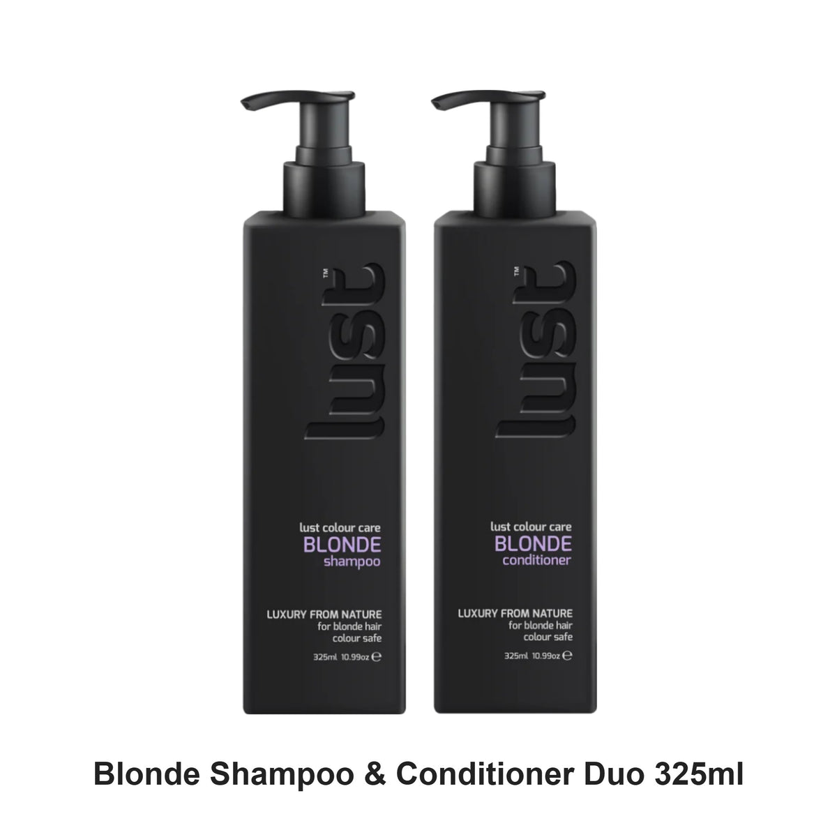 Lust - Blonde Shampoo & Conditioner Duo 325ml Bundle – bundle contents: Blonde Shampoo 325ml, Blonde Conditioner 325ml