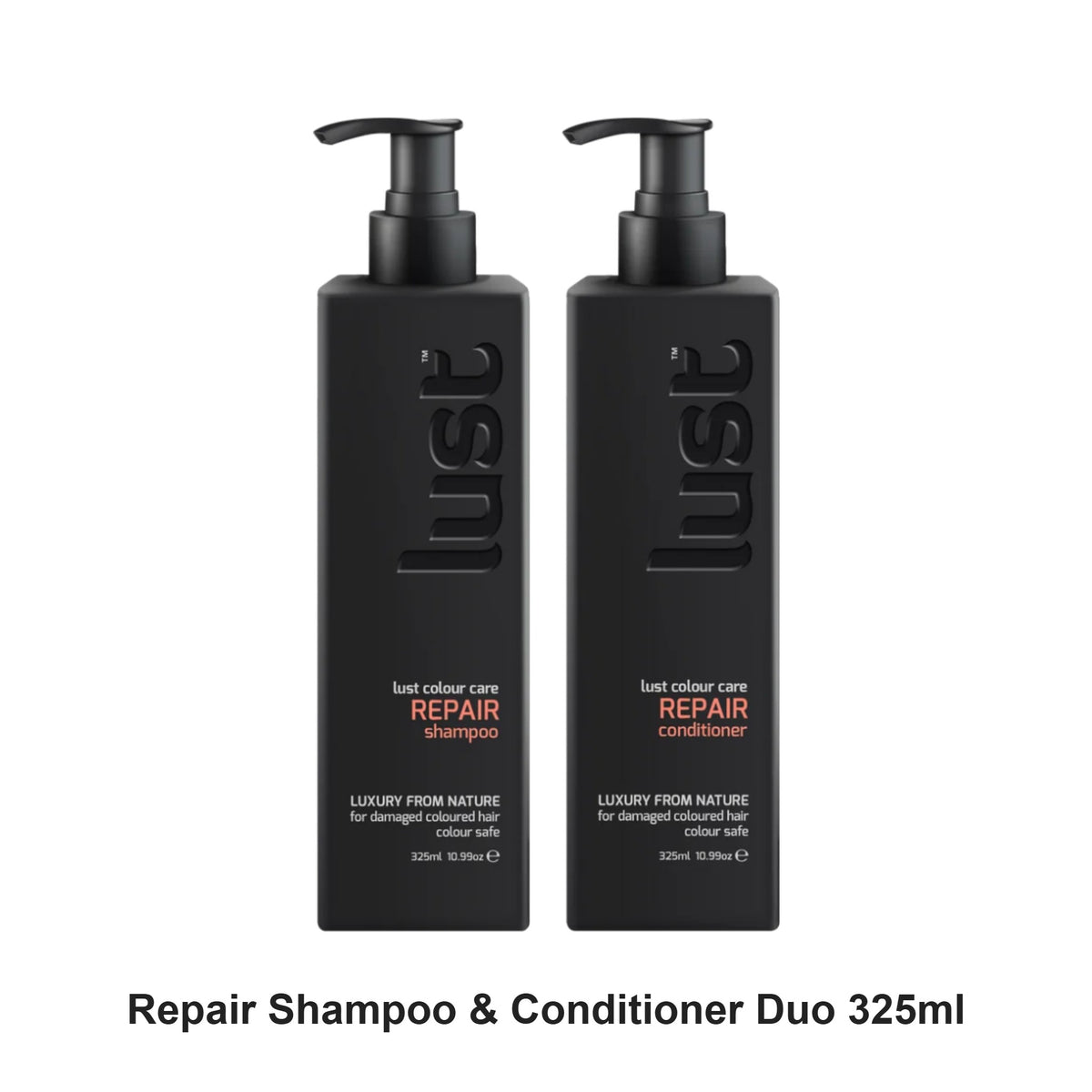 Lust - Repair Shampoo & Conditioner Duo 325ml Bundle – bundle contents: Repair Shampoo 325ml, Repair Conditioner 325ml