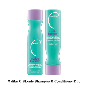 Malibu C - Blonde Shampoo & Conditioner Duo Bundle – bundle contents: Blonde Shampoo 266ml, Blonde Conditioner 266ml