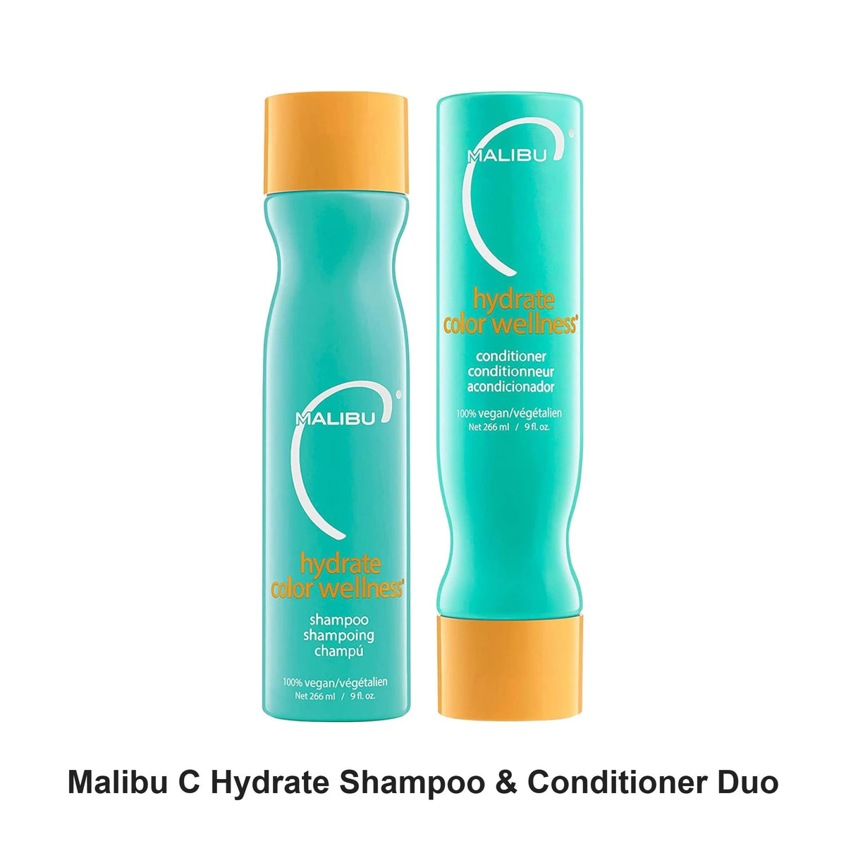 Malibu C - Hydrate Shampoo & Conditioner Duo Bundle – bundle contents: Hydrate Shampoo 266ml, Hydrate Conditioner 266ml